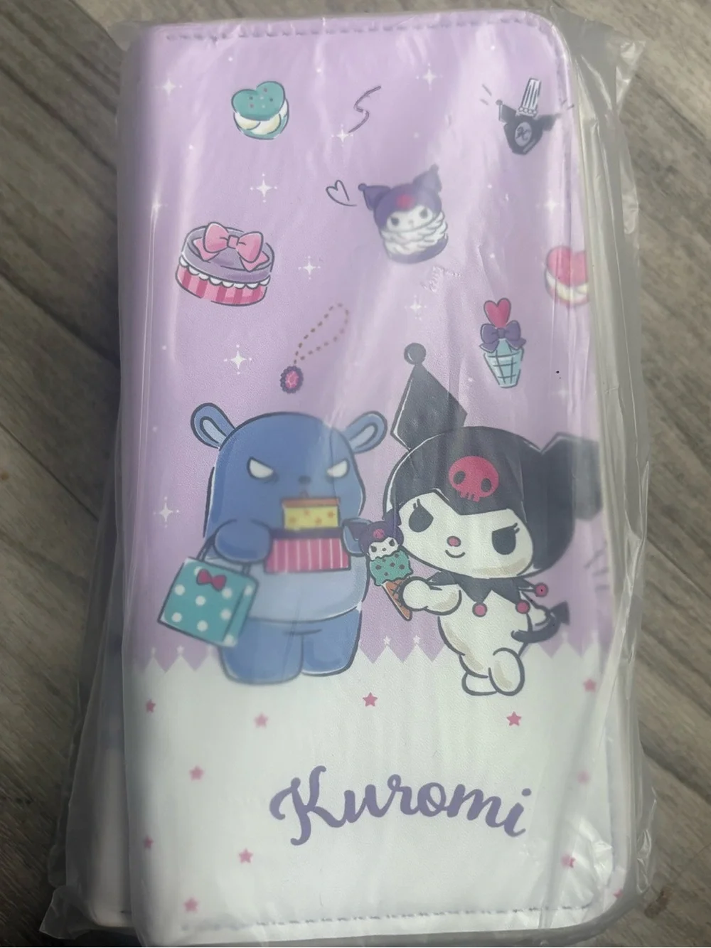 Kuromi Lavender & White Wallet Phone Case